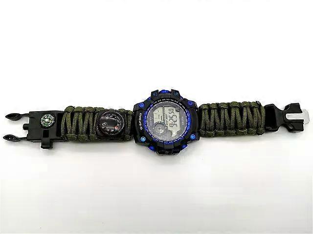 Outdoor Survive Watch Emergency with Night Vision Waterproof Paracord Knife Compass Thermometer Whistles First Aid Kits Hot