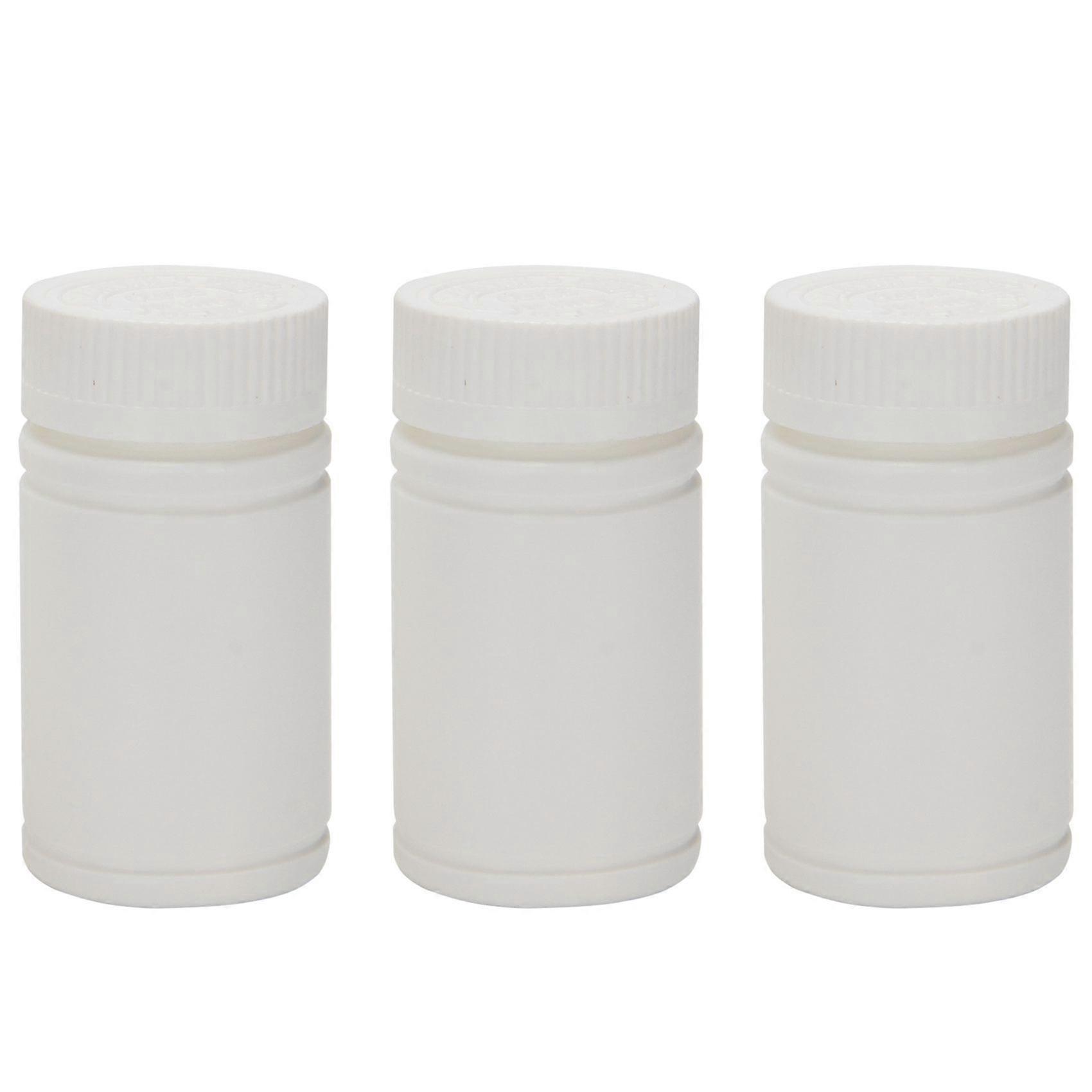 Plastic Empty Medicine Bottles Pill Tablet Container Holder 3pcs White
