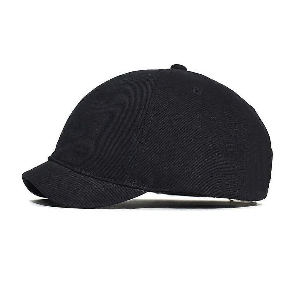 Men's short brim baseball cap quick-drying, light and breathable adjustable adjustable structured dad hat one size black