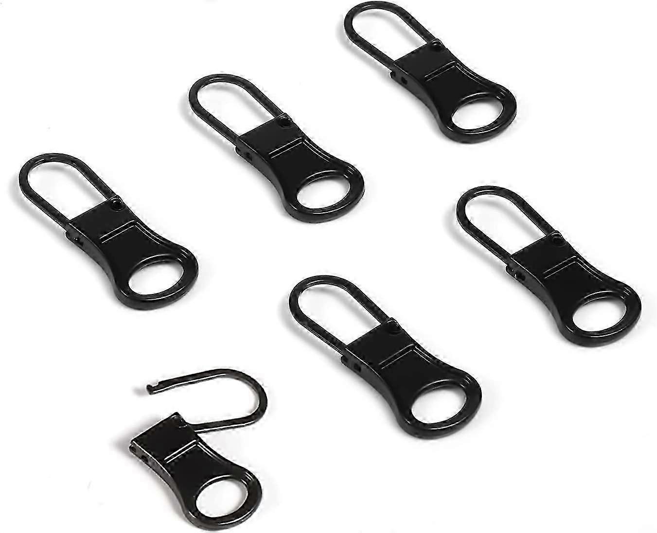 6pcs Zipper Pull Replacement, Detachable Zipper Pull Tabs Metal Zipper Pull Cord Extender for Jackets