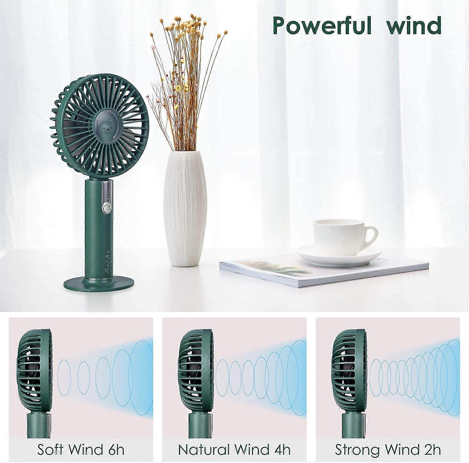 Handheld Rechargeable USB Fan (Green)