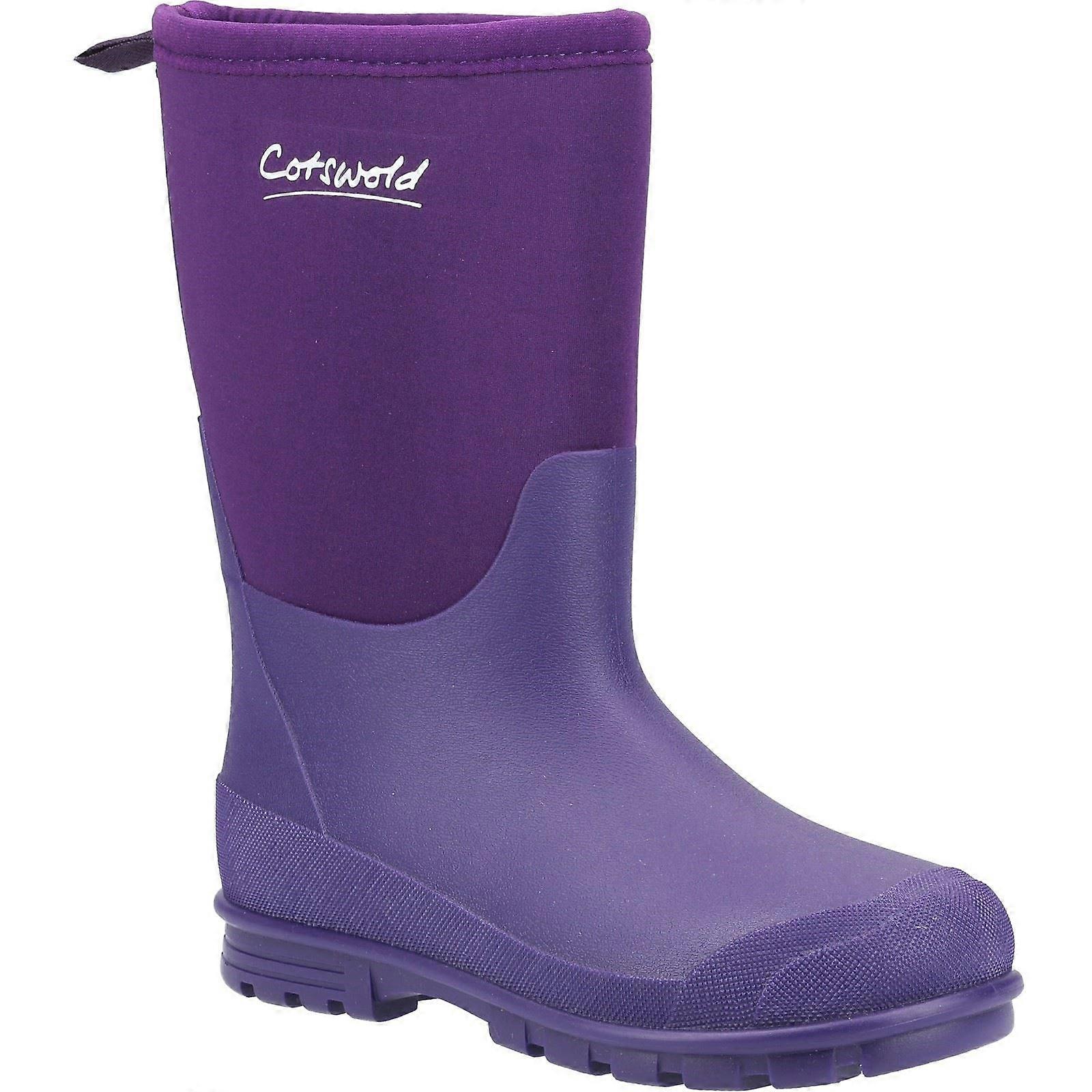 Cotswold Hilly Neoprene Purple Unisex TPR+Neoprene Childrens Wellingtons
