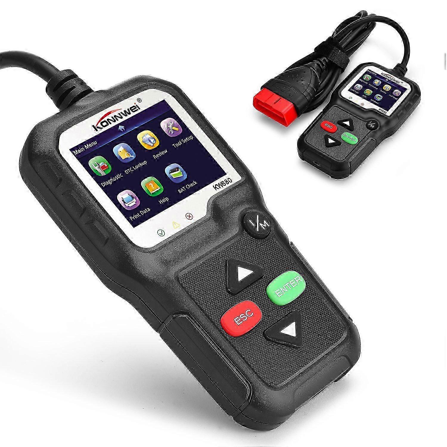 Konnwei Kw680 Obdii/eobd Scanner Obd2 Can Bus Code Reader - Schwarz