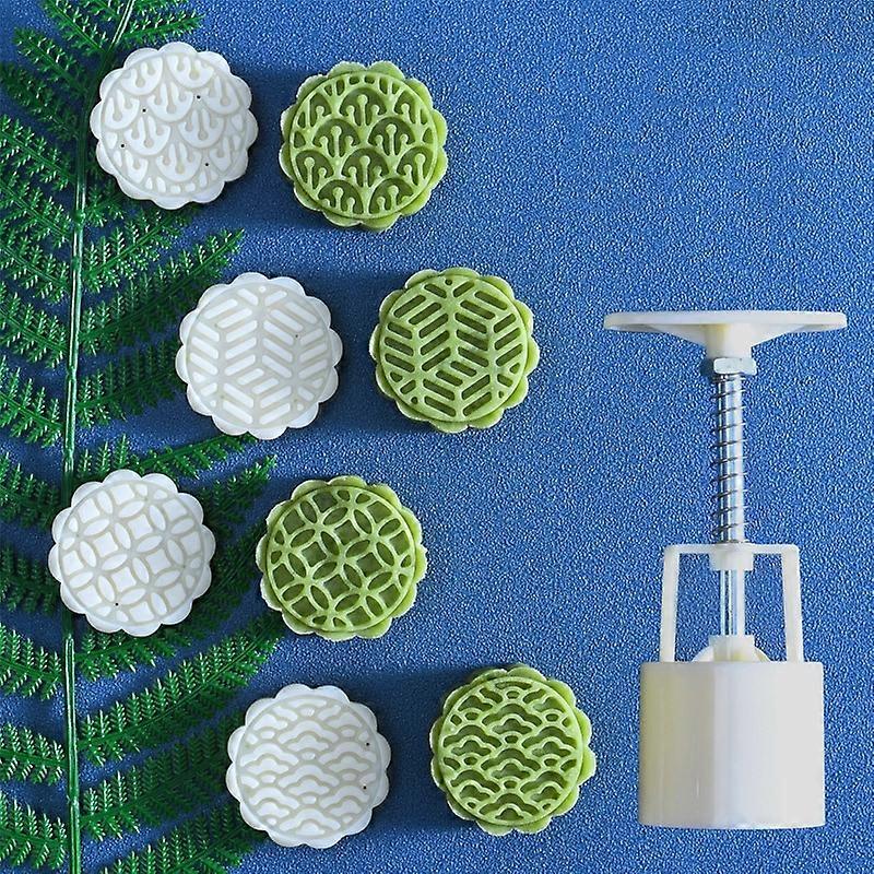 2 PCS Moon Festival Round Hand-Pressed Pastry Mold Baking Tools, Model: 31