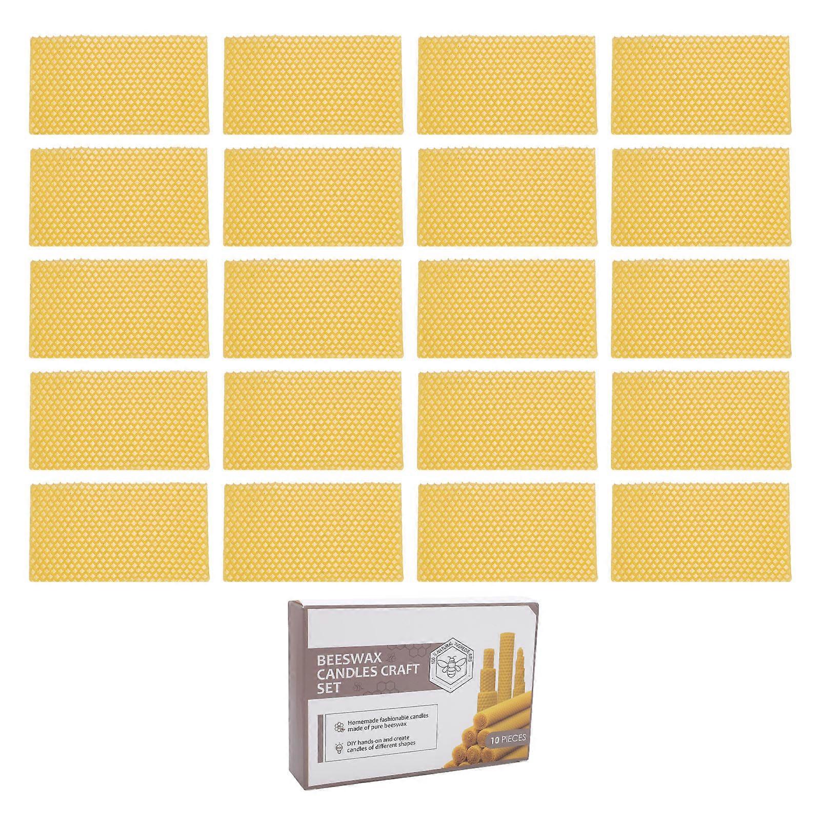 20Pcs Beeswax Soft Cuttable DIY Candle Making Beeswax Sheets Foundation for Beehive Frame Beekeeping