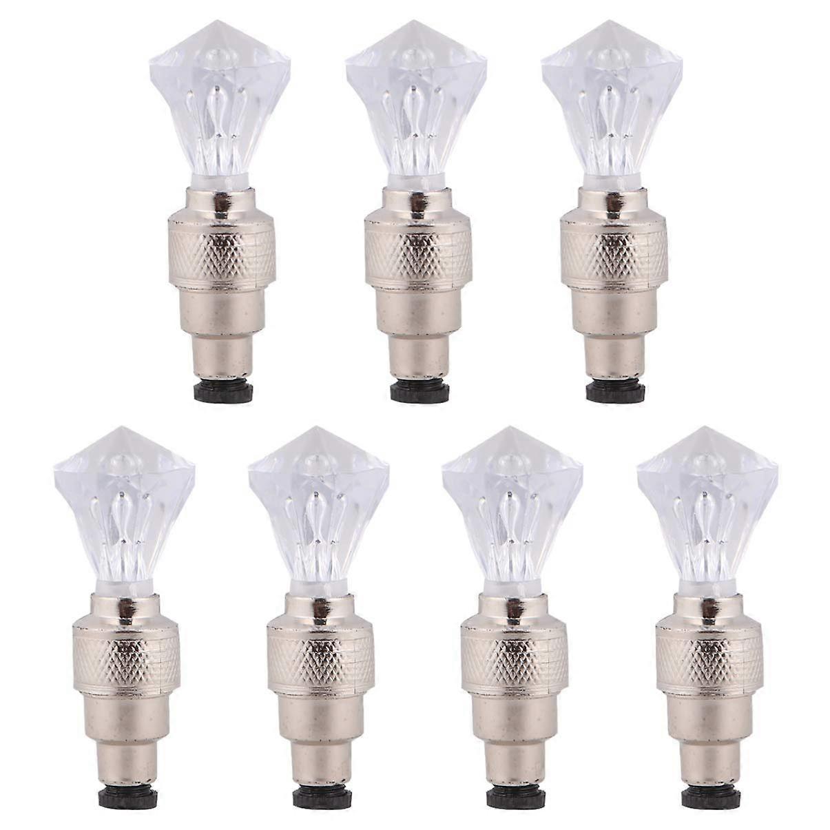 7pcs LED Wheel Lights Valve Caps for Cars and Bikes, Neon Tire Stem Caps, Blue Motion Lamp Accessories