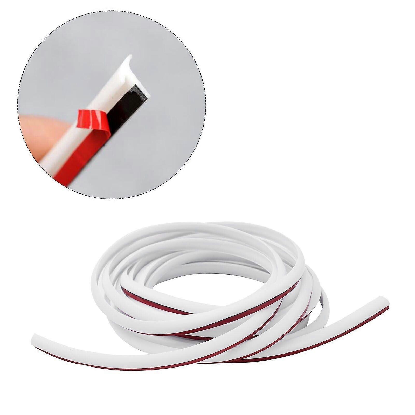 Car Fender Slanted T-Type 5M Rubber Sealing Strip Weatherstrip Edge Trim in White for Vehicle Protection and Noise Reduction