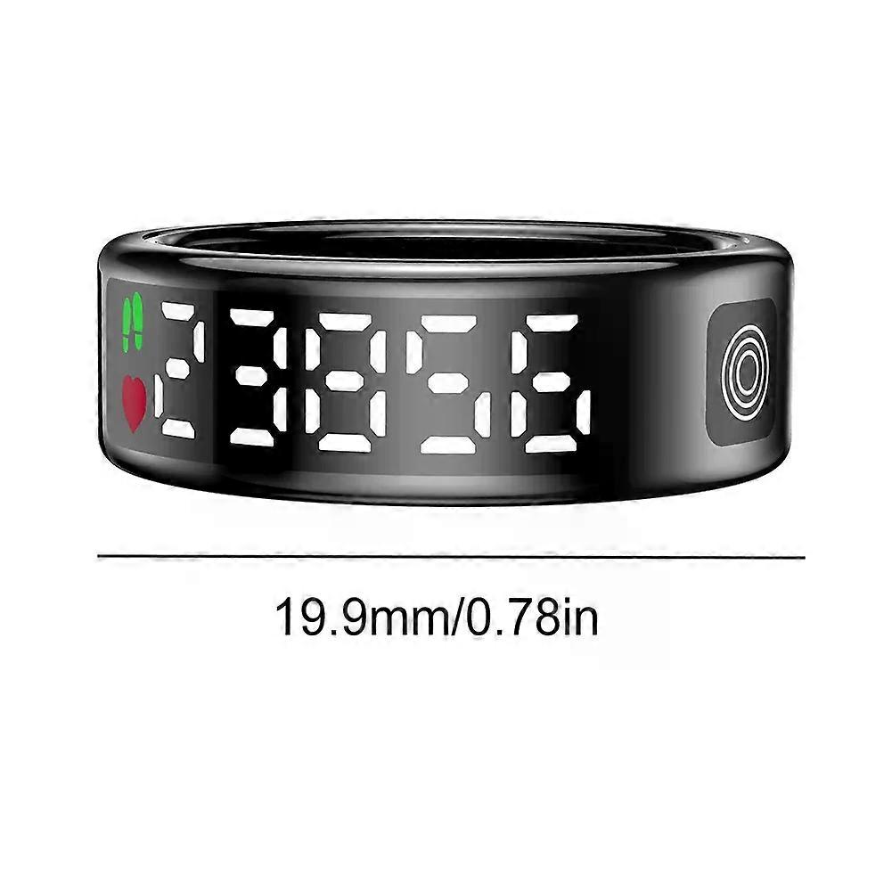 con SR08 Smart Ring LED Display Screen Bluetooth Heart Rate Blood Oxygen Monitoring Multi Sports Mode 5ATM Waterproof Smart Ring
