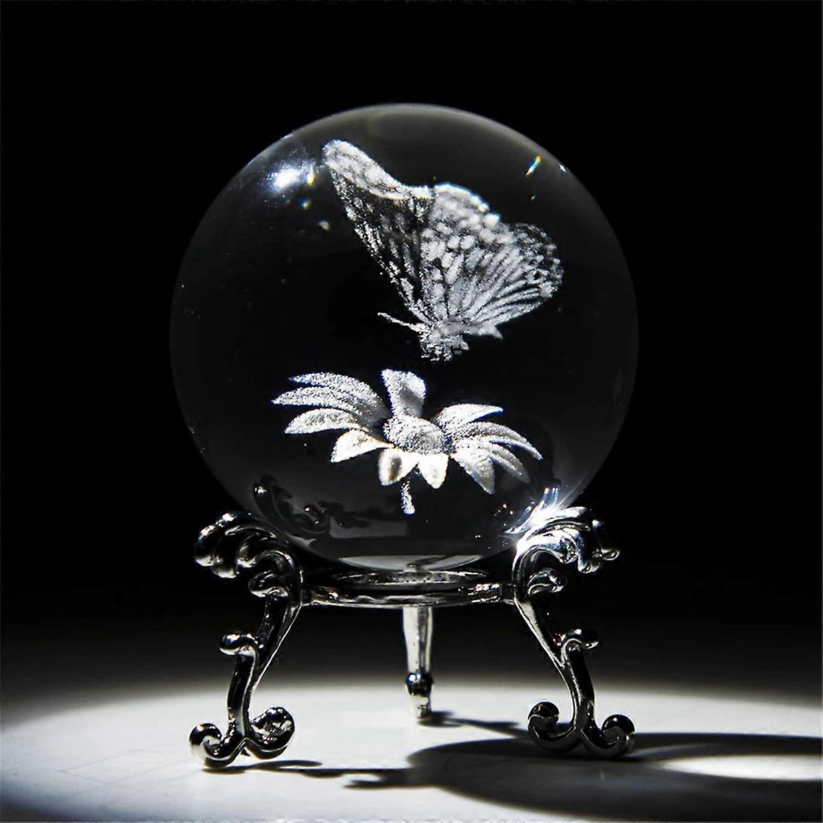 3D Laser Engraved Starry Crystal Decorative F