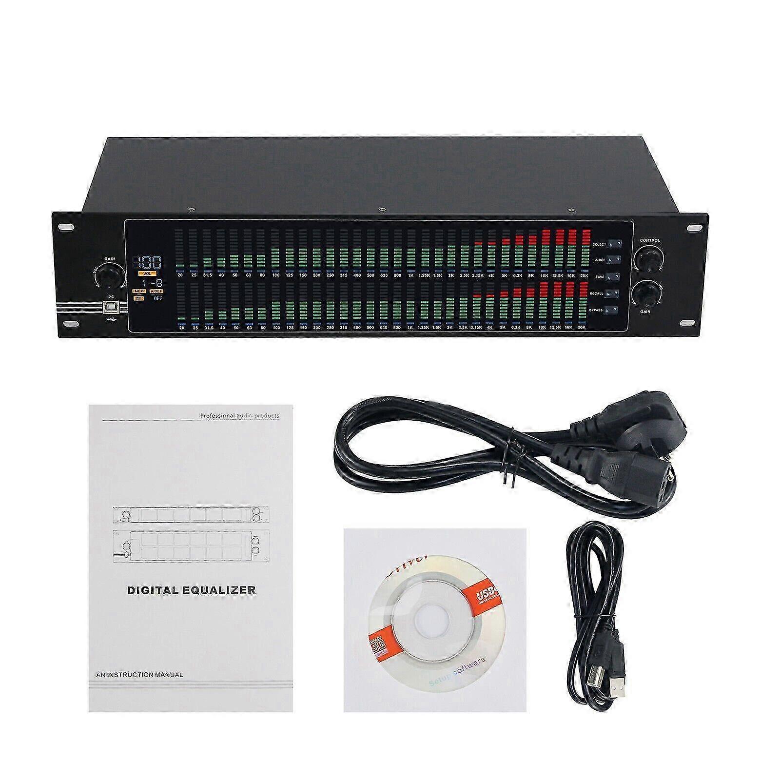 EQ-323 Dual 31-band Graphic Equalizer Spectrum Digital Equalizer for Stage