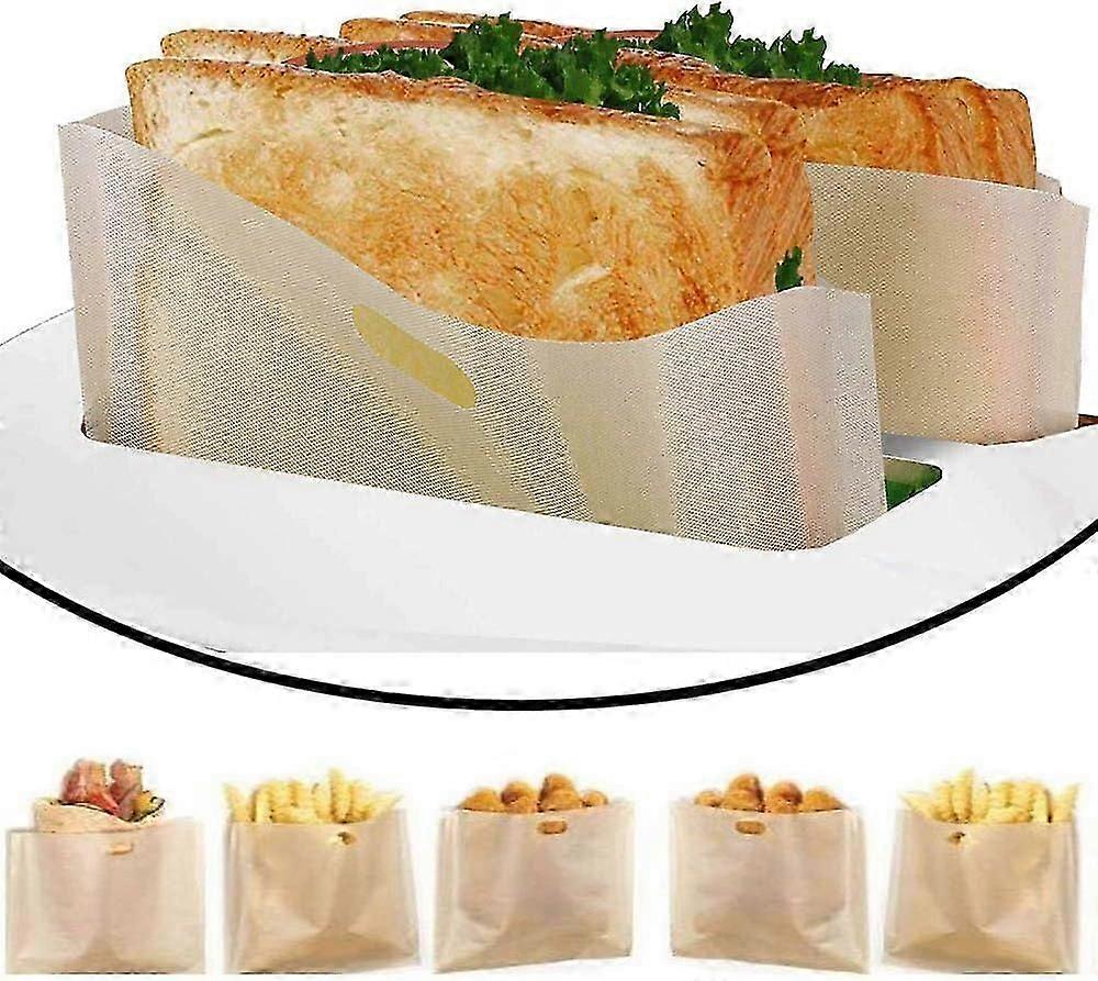 6 pcs Toaster Bag Reusable Toast Bags High Temperature Resistance Baking Bag for Toaster, Microwave, Oven, Grill(16 * 16cm)
