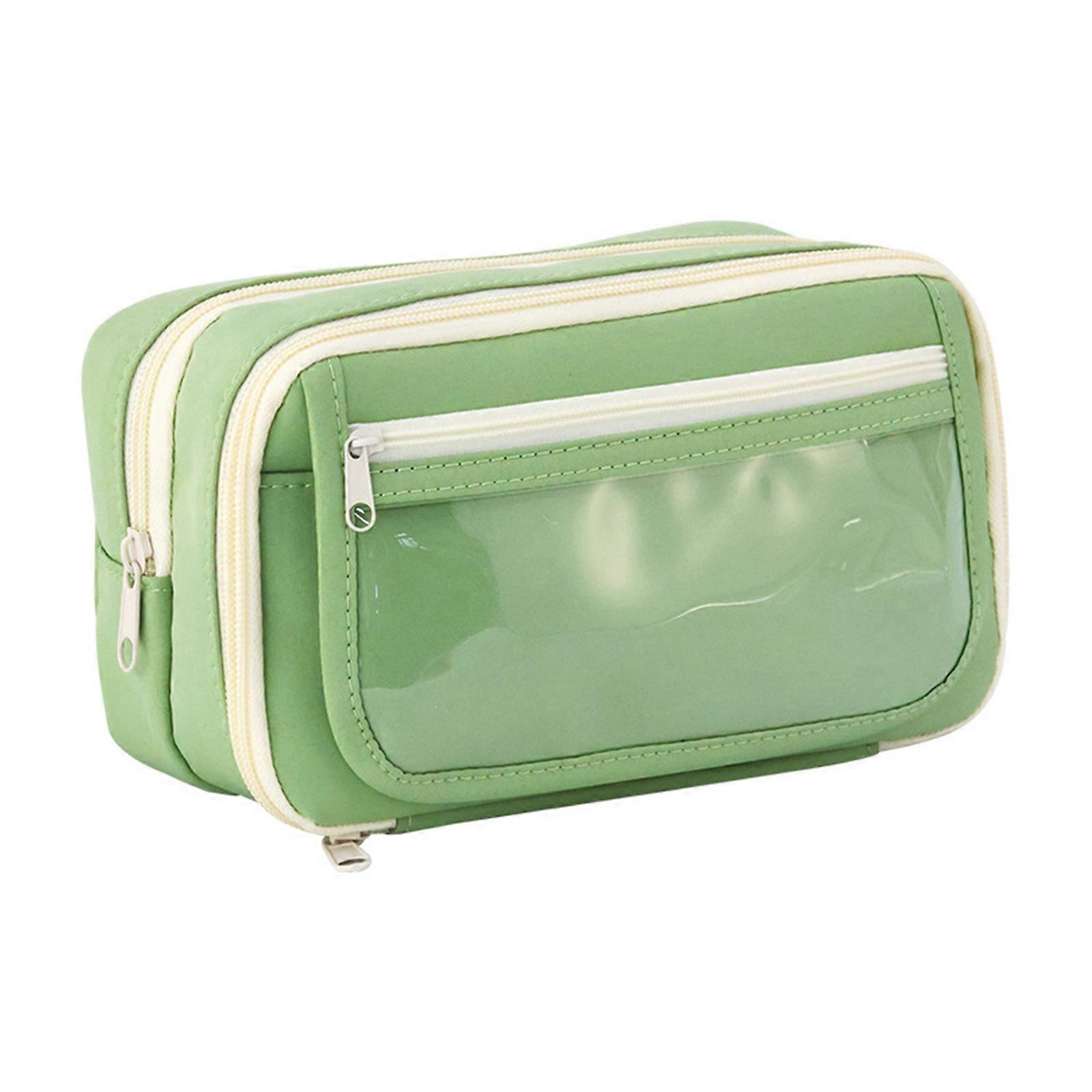 Large Capacity Pencil Case Expandable Compartments Multifunctional Pen Pencil Pouch with Zippers Storage Bag for Student