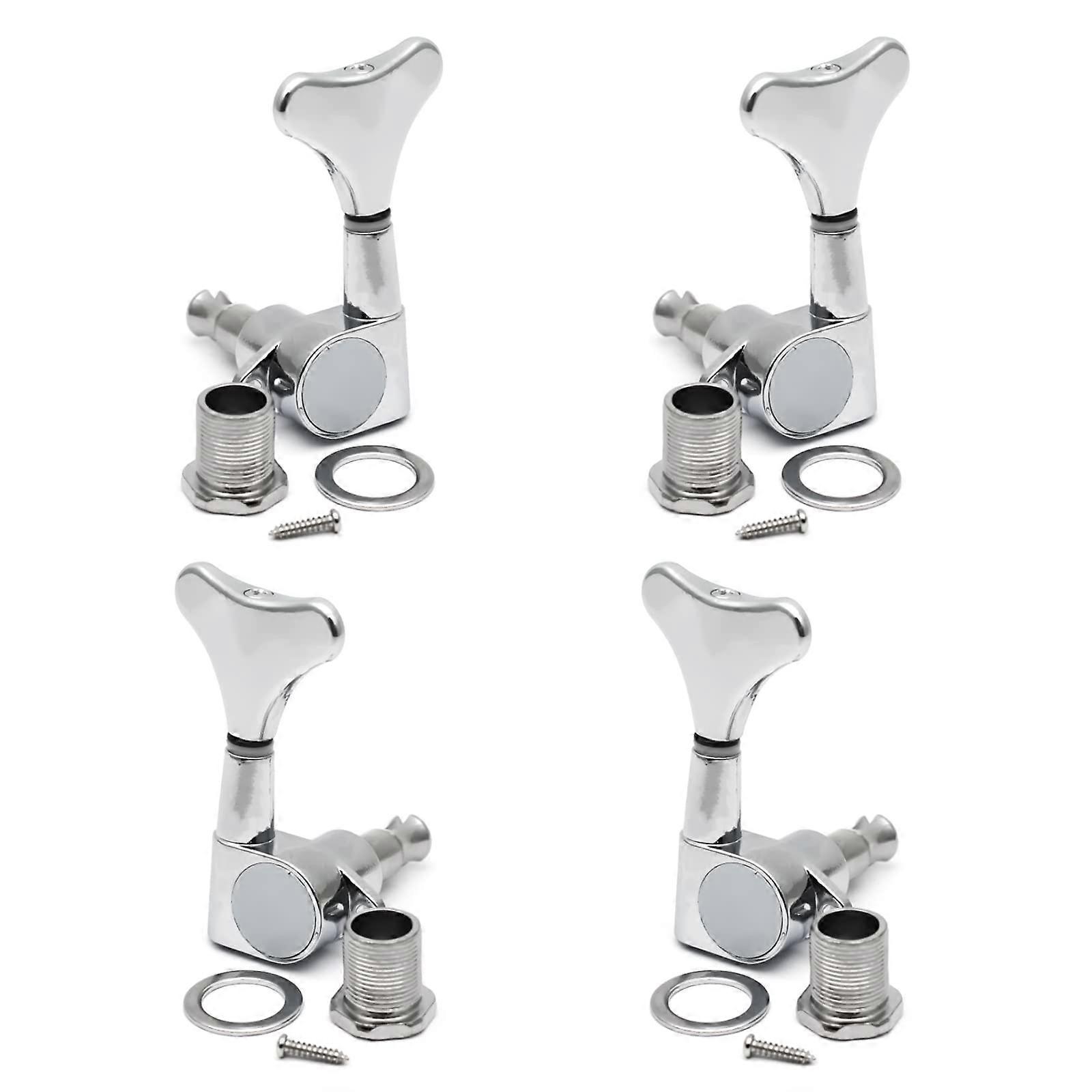 Guitar Bass Tuners for Electric Jazz and Precision Bass, Sealed Machine Head Replacement, High Ratio Key Design