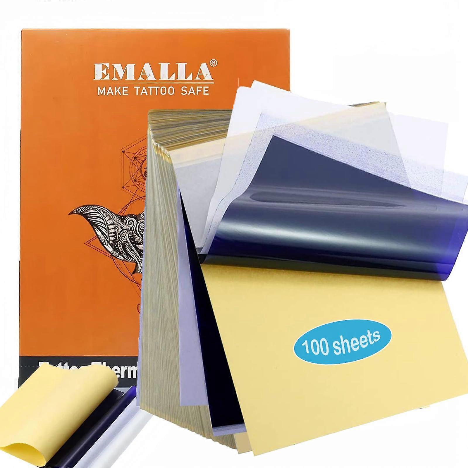 Tattoo Transfer Paper A4, 100 Sheets Thermal Stencil Paper for Tattoo Artists, Compatible with Inkjet Printers