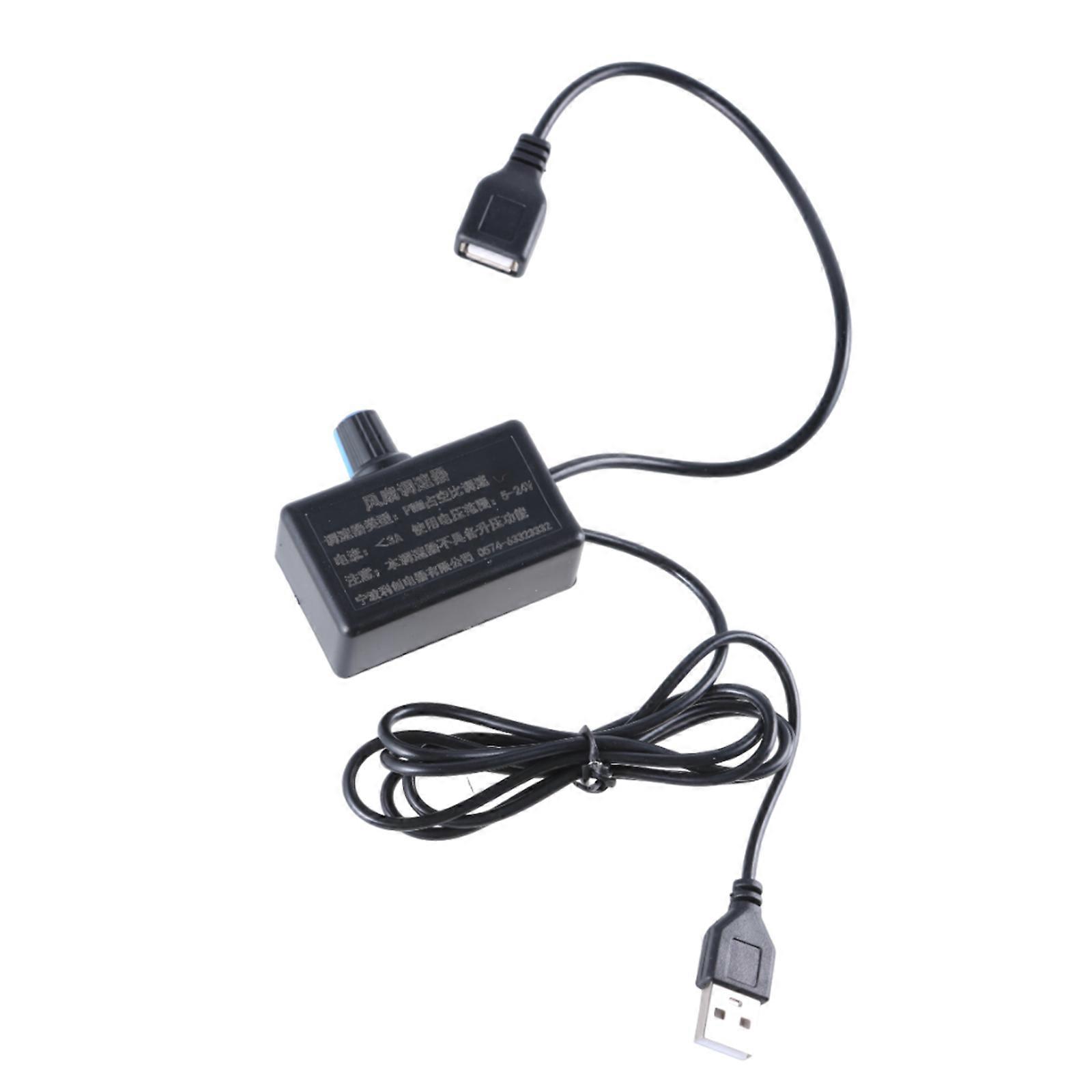 Adjustable USB Fan Stepless Speed Controller, PWM Tuning for Cooling Devices, 5V 24V3A Compatibility