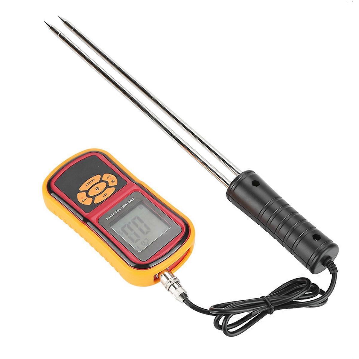 GM640 Moisture Meter Portable Digital LCD Grain Moisture Temperature Meter for Wheat Rice Corn Bean