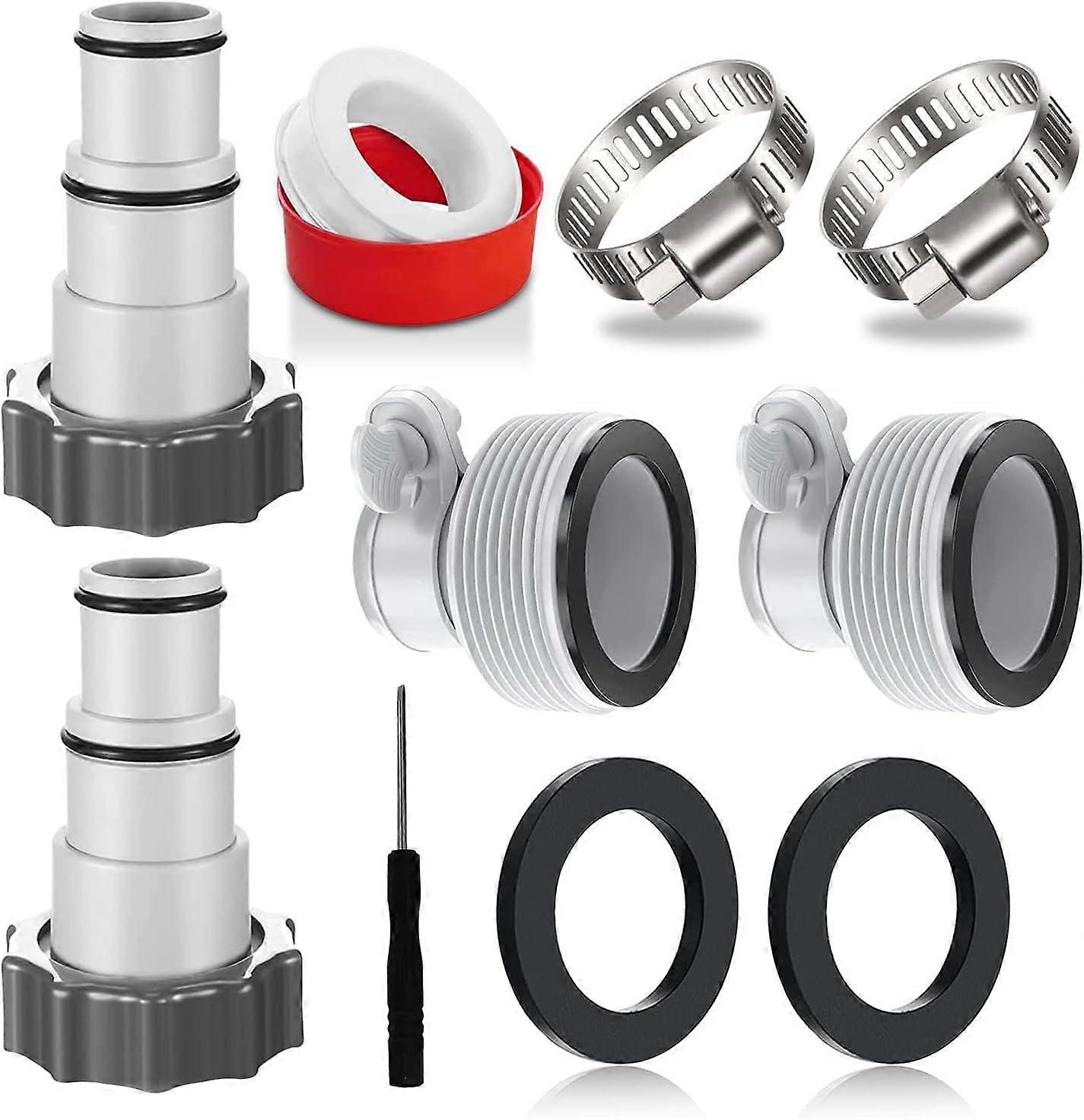 Pcs Pool Adapters A and B, Intex Pool Adapter A and B Type, Pump Hose Adapter, 4 Pcs Pool Adapters, 32mm and 38mm Diameter Pool Hose Connection