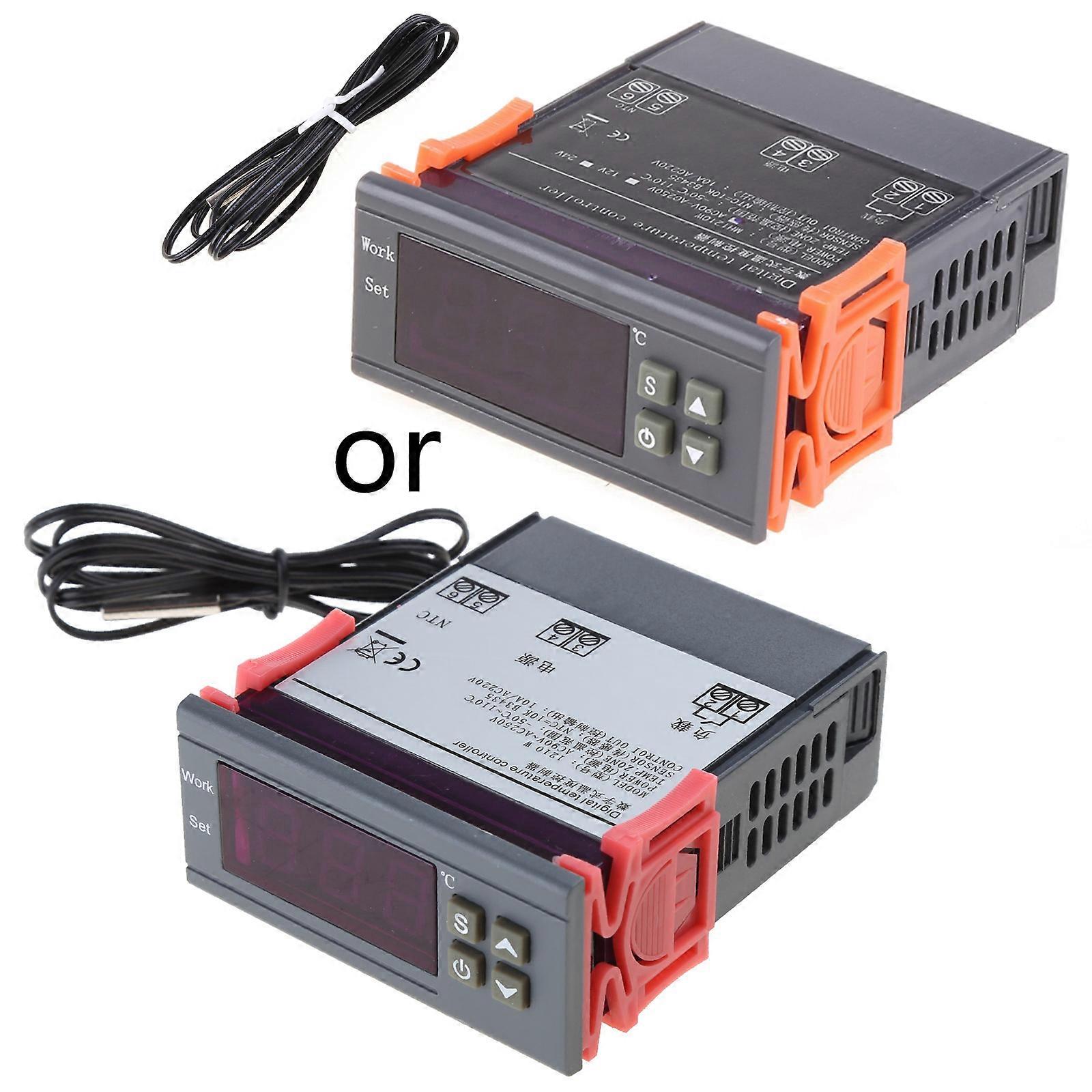 LED Digital Temperature Controller Centigrade Thermostat with Sensor Heater Control AC 90-250V Suitable for Industrial