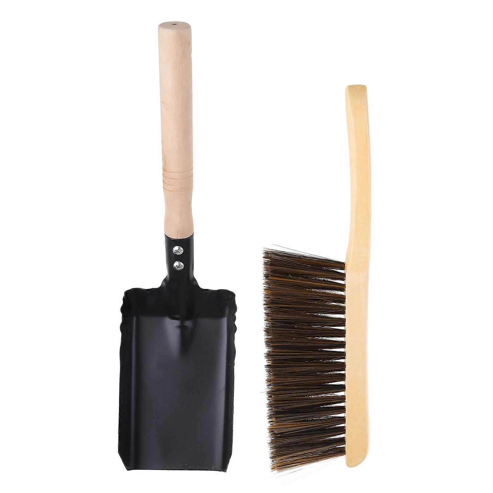 Kit de nettoyage de cheminée comprenant une pelle à charbon et une brosse de foyer, kit de nettoyage pour cheminées domestiques, outils de nettoyage de foyer
