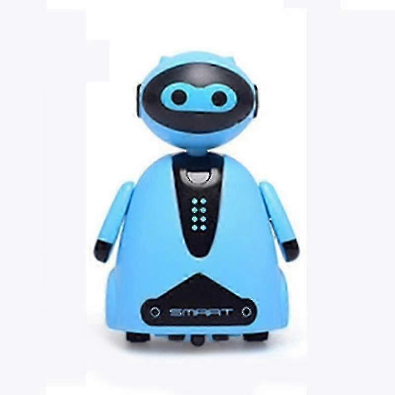 Yyh-inductive Electric Robot With Led Black Line Novelty Track Vehicle Toys For Children|rc Robot(blue)