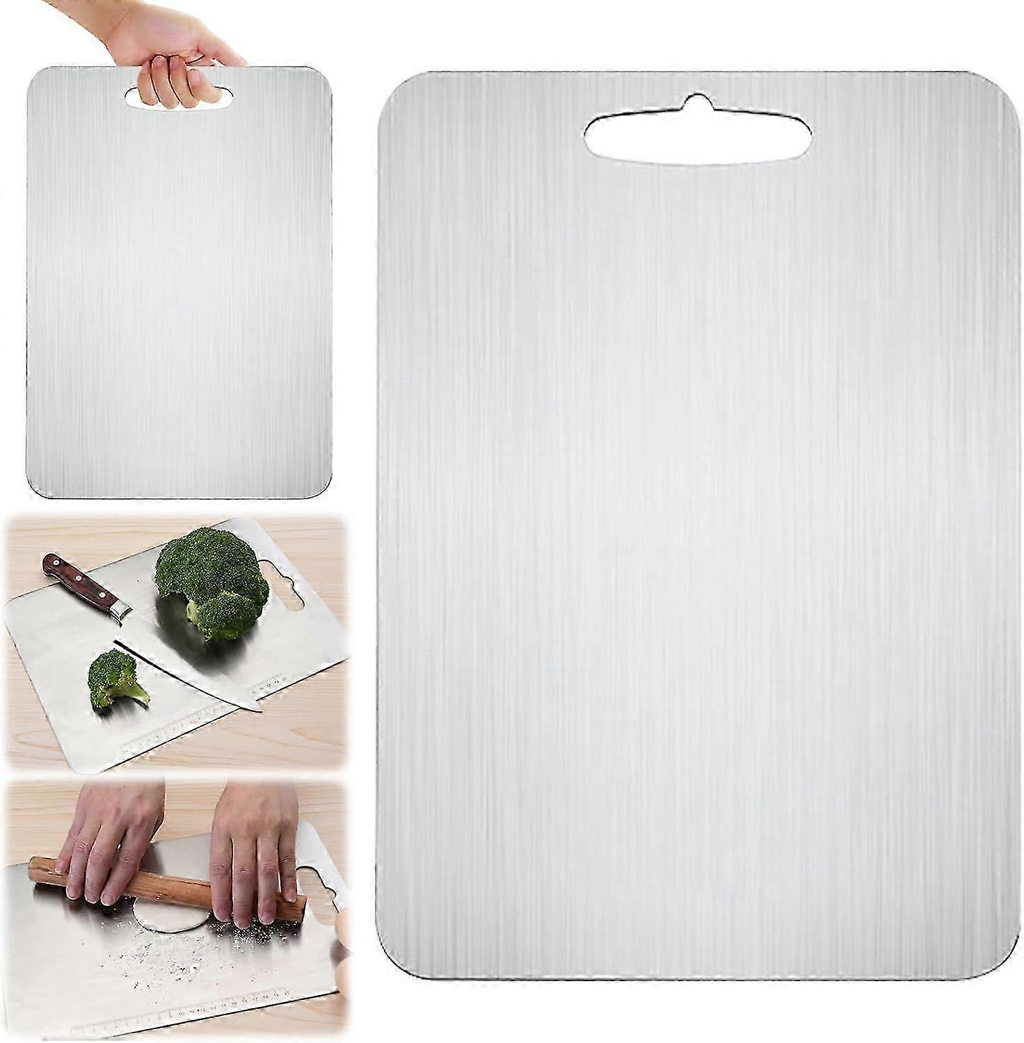 Stainless Steel Double-Sided Chopping Board for Meat & Vegetables