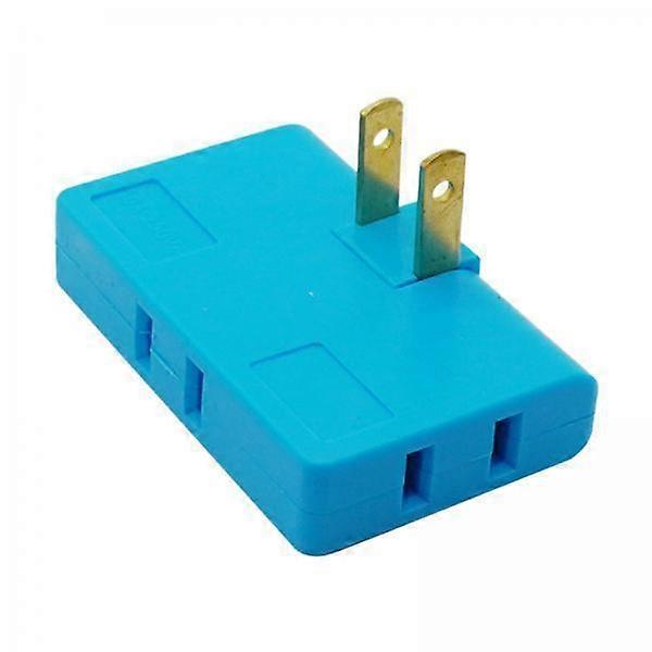3x3 Way Outlet Extender Portable 2 Prong Swivel Plug Outlet for Home Household Blue