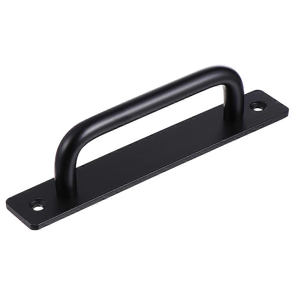 Black Aluminum Alloy Barn Door Handle for Sliding Doors with Long Base and Durable Construction 1