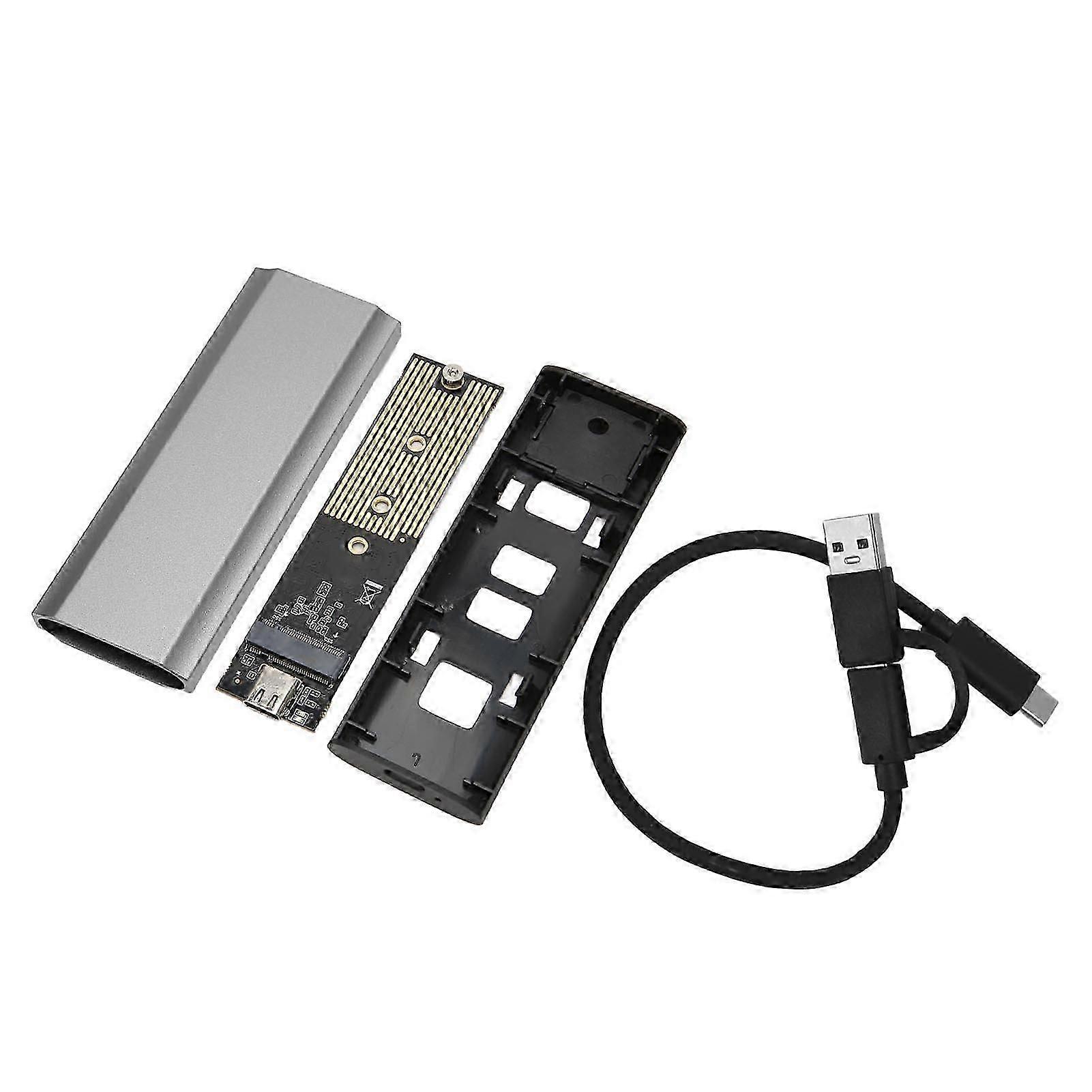 M.2 NVME SATA SSD Enclosure Adapter USB3.2 Gen2 Type C Interface 10Gbps Support UASP for SSDs 2230 2242 2260 2280 Grey
