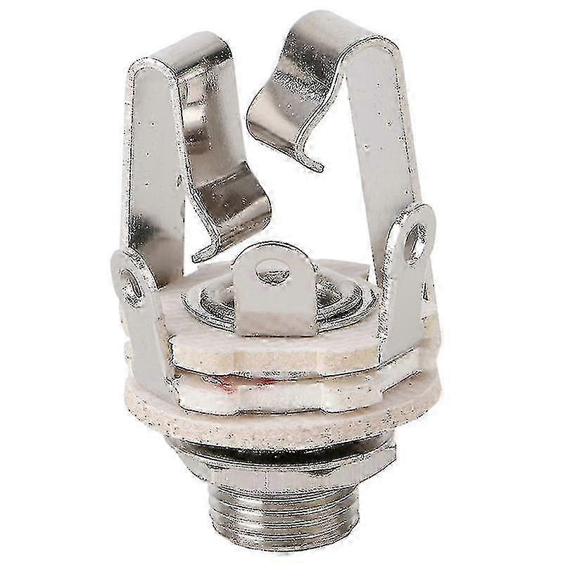 Jack 6.5mm 2-Channel Audio Cable Connector with Switch for Guitar - Silver