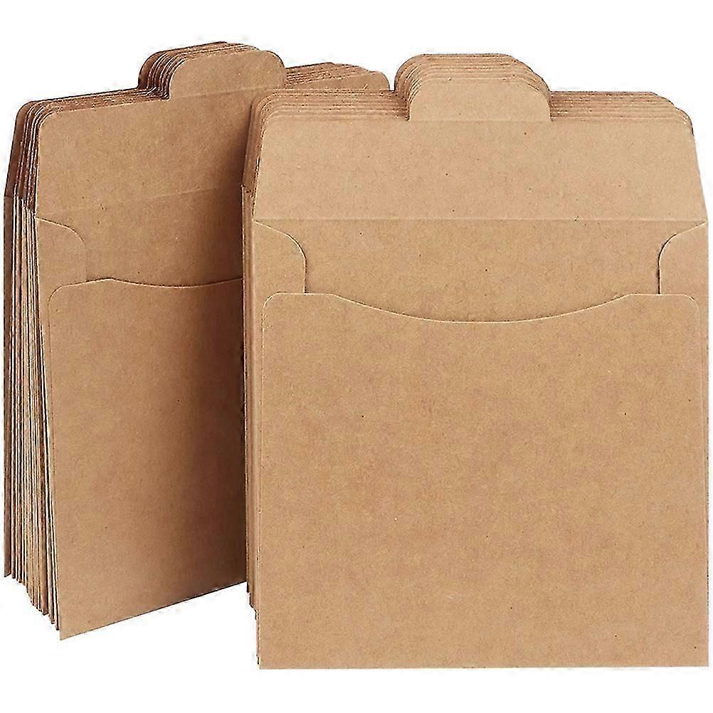 50 stk brune papirposer Kraftpapirposer CD-fil Konvoluttposer Brune CD-konvolutter