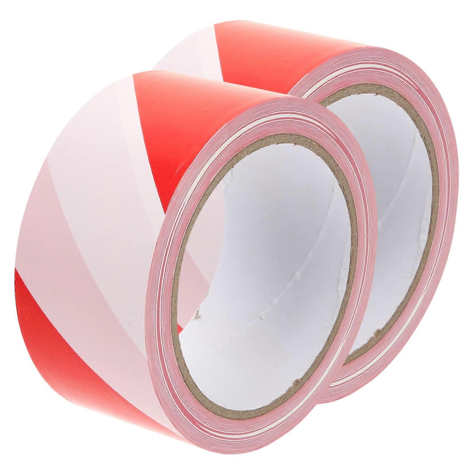2Rolls Punainen ja valkoinen raidallinen esteteippi tarttumaton varoitusteippi vaaramerkintöihin Turvallisuusvaroitusteippi rakentamiseen ja ulkokäyttöön