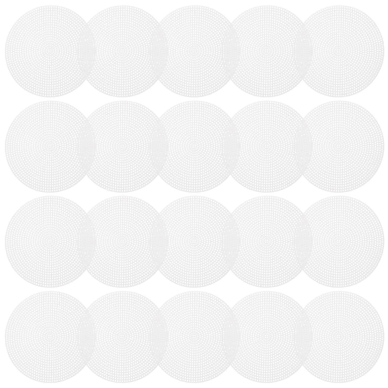 20pcs Round Cross Stitch Plastic Grid Plate DIY Mesh Sheet for Crafting Bag Bottom Liner – Durable Multi Purpose Embroidery Material for Sewing and