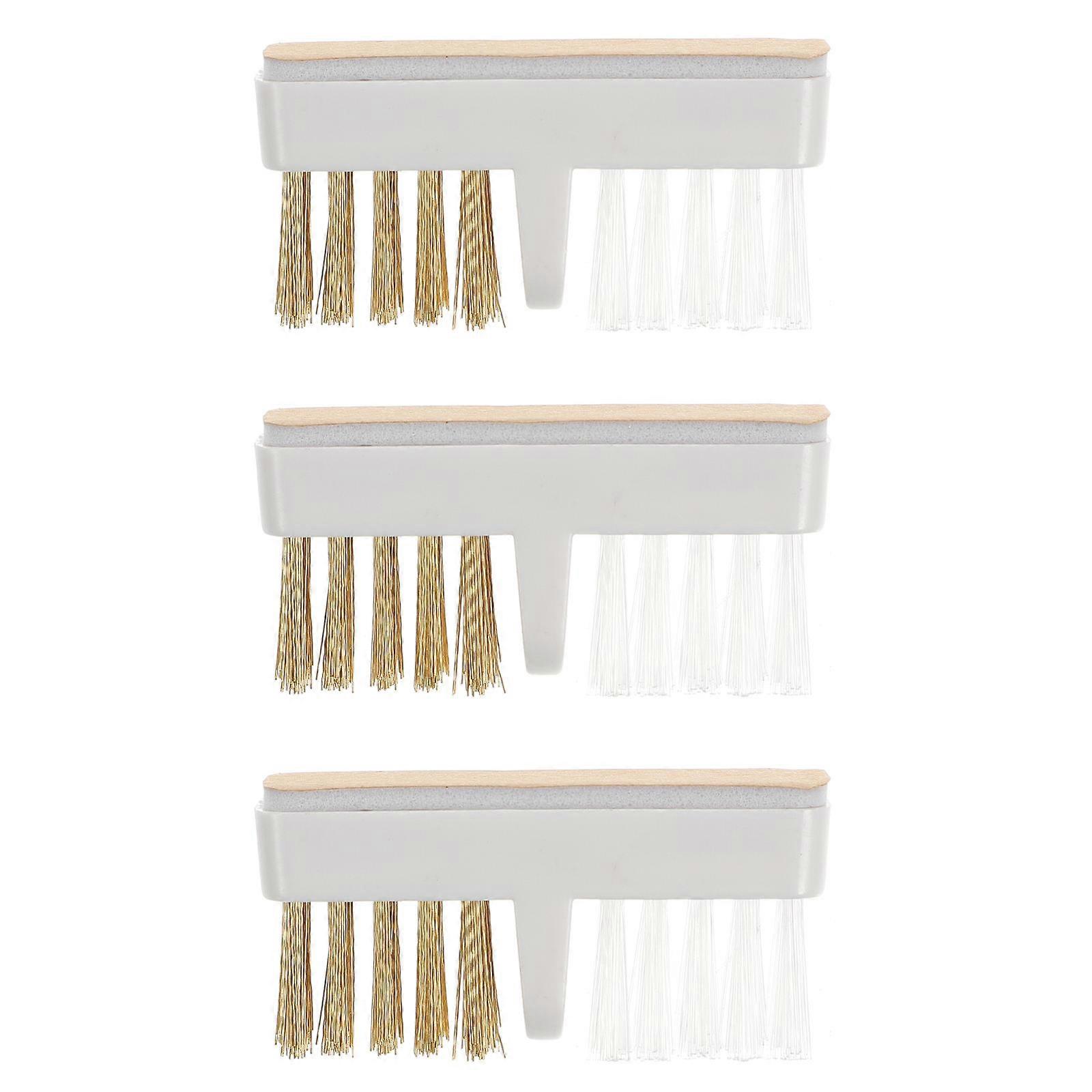 Nail Drill Bit Copper Wire Brushes for Cleaning Use 3Pcs Manicure Tools
