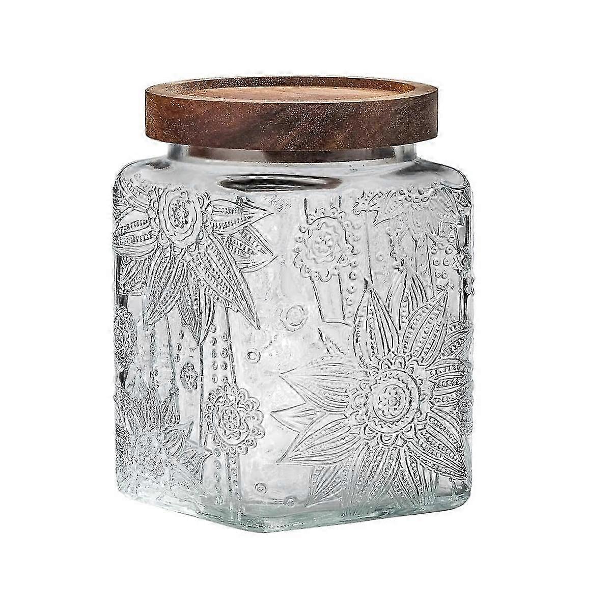 キャンディスナックナッツ収納用のビンテージヒマワリガラス瓶