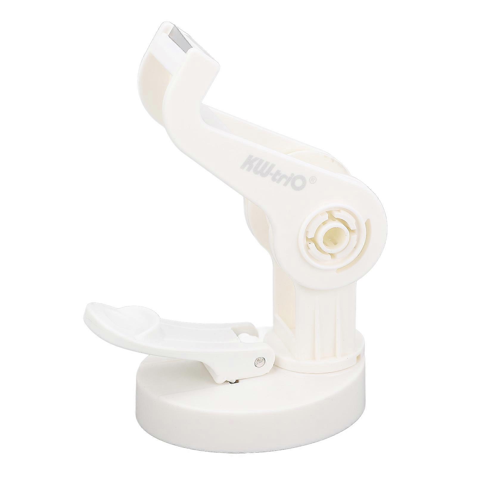 Desktop Tape Dispenser with Suction Cup, Adjustable, Roll Holder, White