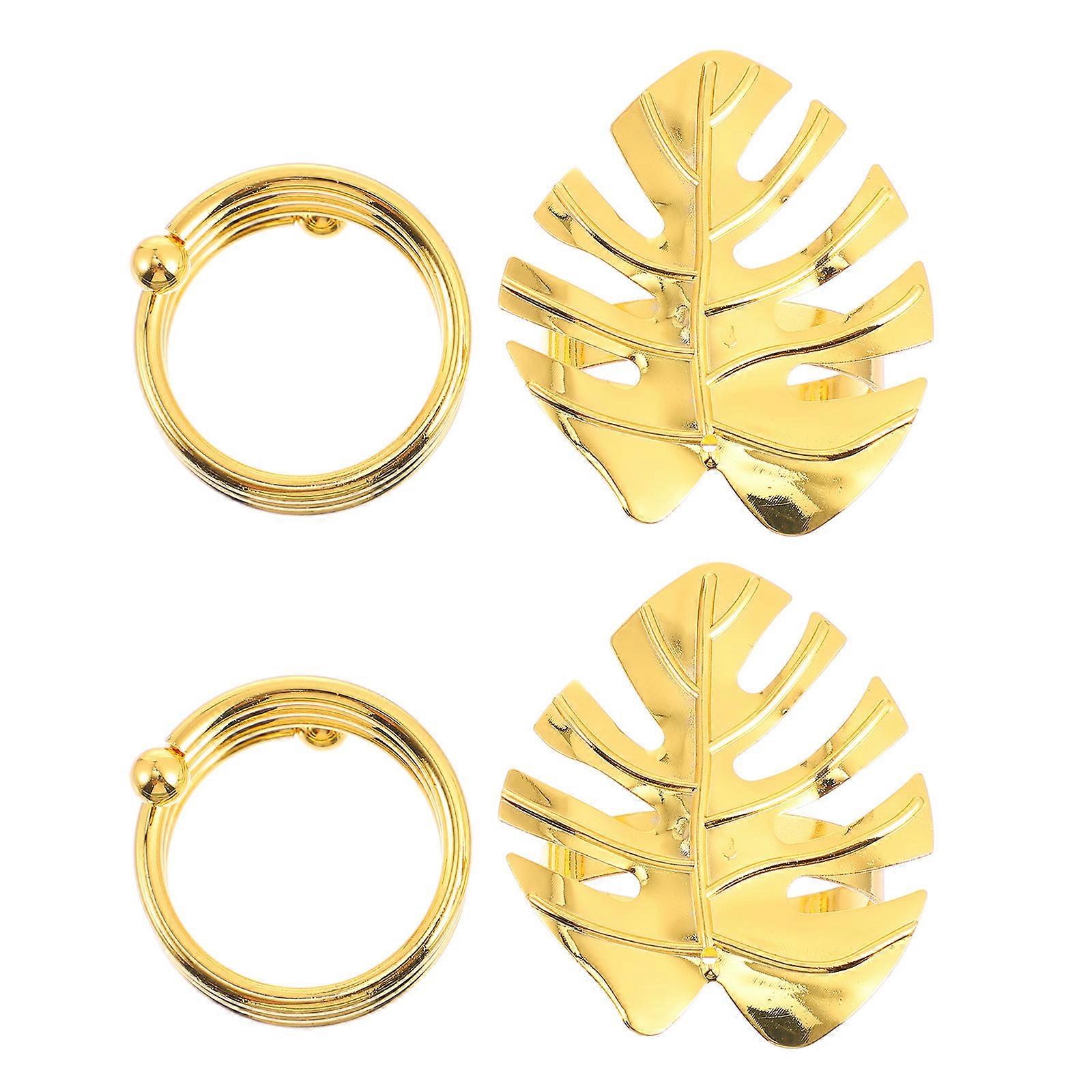 Creative Metal Napkin Rings for Table Decoration with Unique Shape and Golden Pack