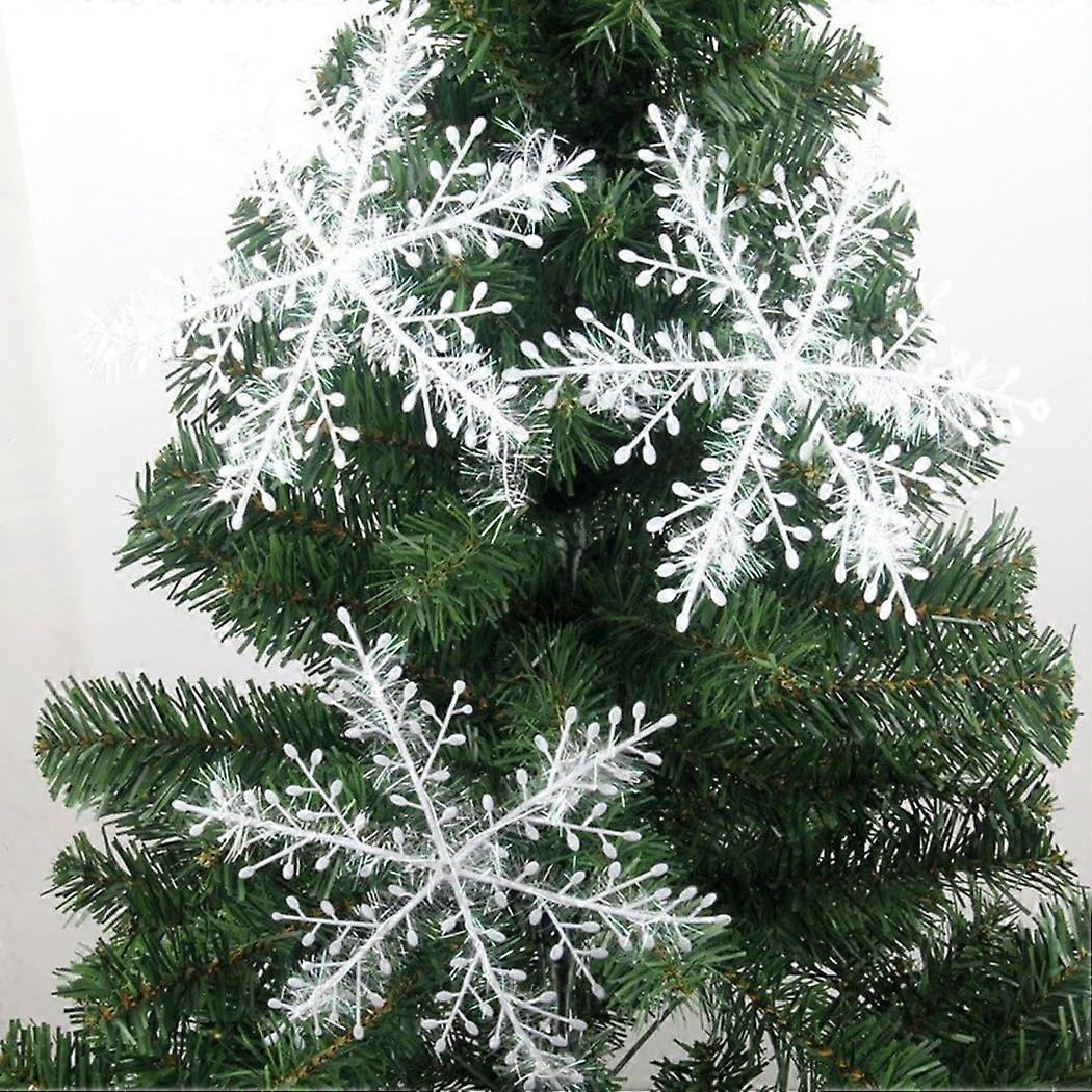 30 Artificial Snowflakes Christmas Ornaments for Tree Decorations 11 cm Size White Snowflake Design