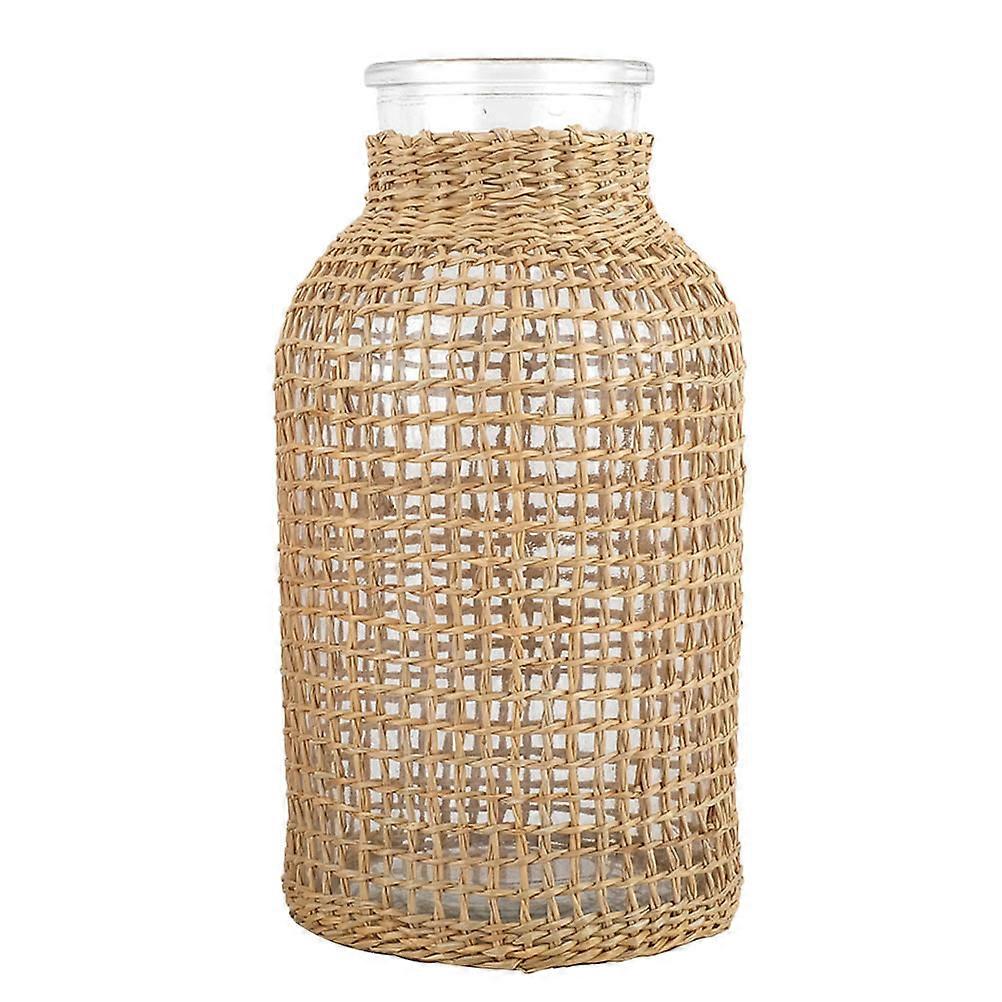 1pc Khaki Glass Vase for Flower Arrangements and Desktop Decor
