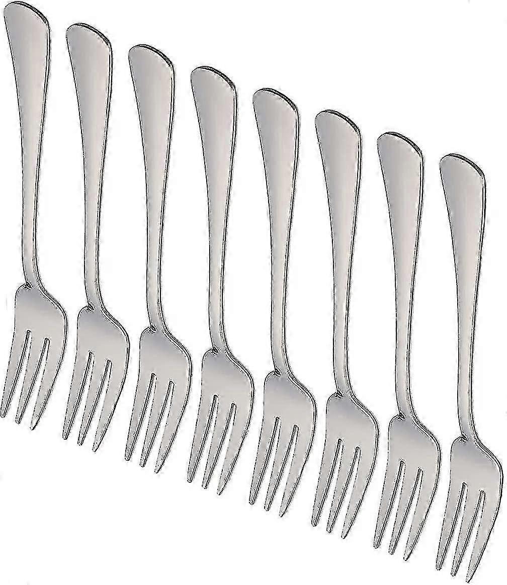 Stainless Steel Fork Cake Fork Fruit Fork 8 Piece Set Dessert Fork Salad Fork hwy