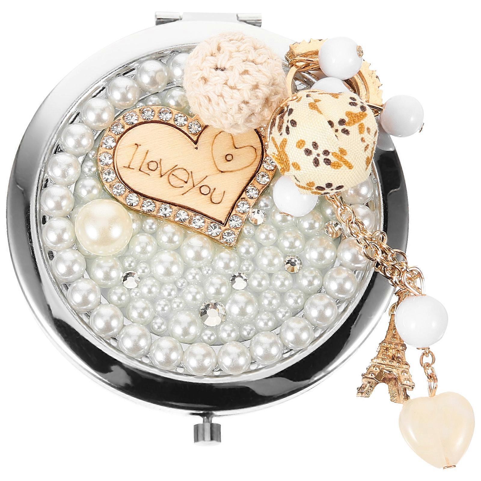 Small Portable Mirror Compact Metal Double Sided School Occasion 7x7cm Magnifying 1Set