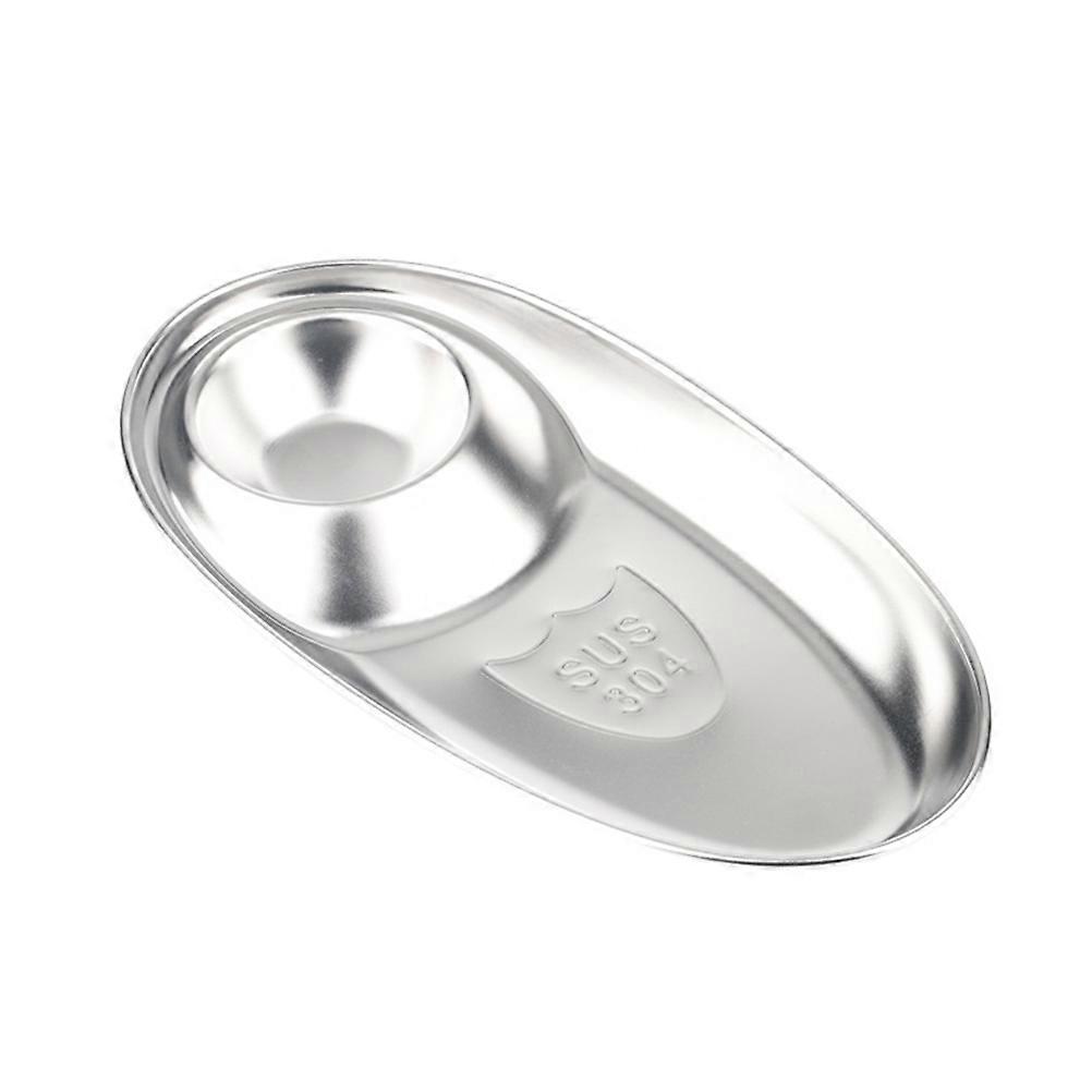 It sounds like you're looking to refine or expand a product listing or description for a **stainless steel sauce dish with double compartments**.