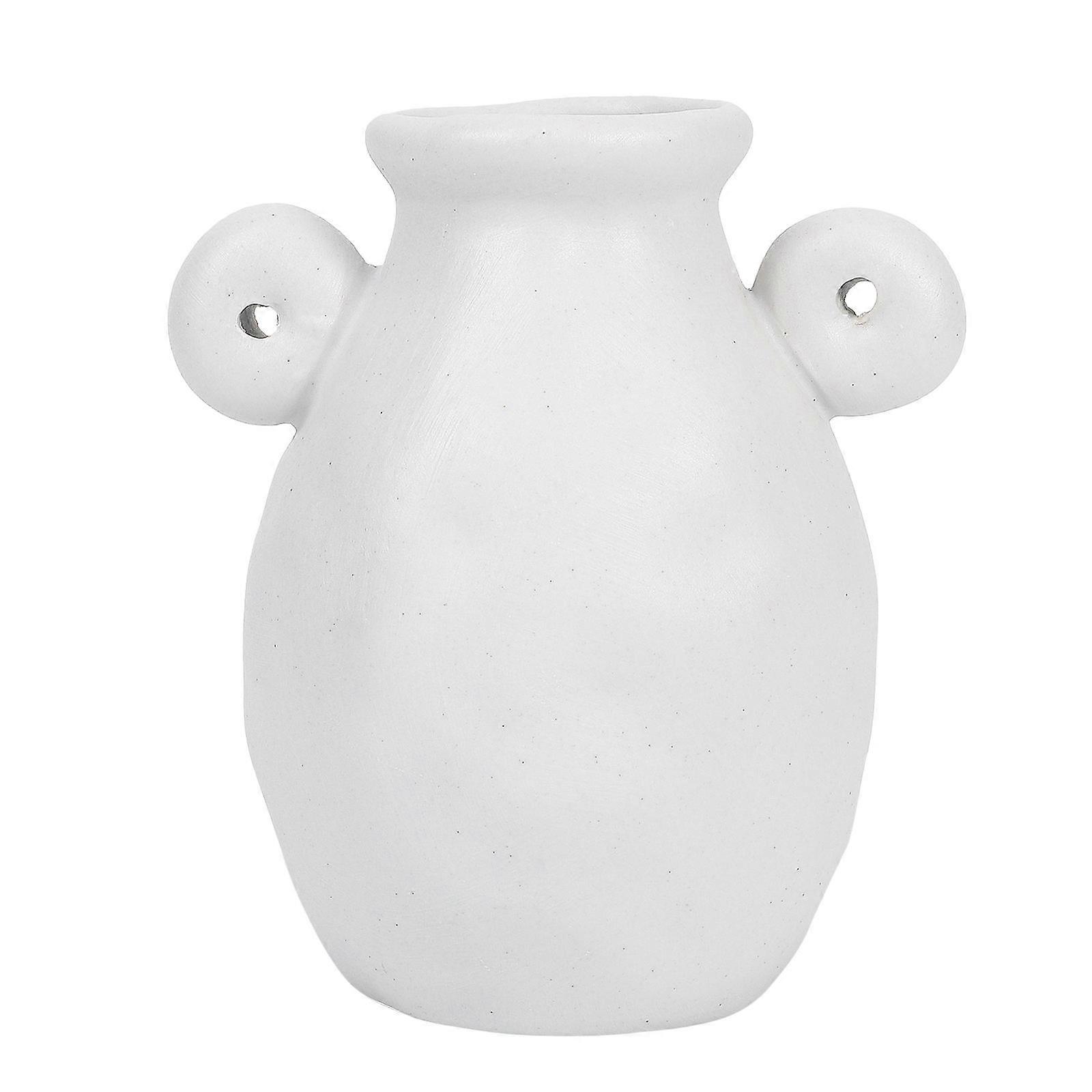 Creative Ceramic Vase Simple Nordic Style White Color 10.5x9cm Indoor Use 1Set