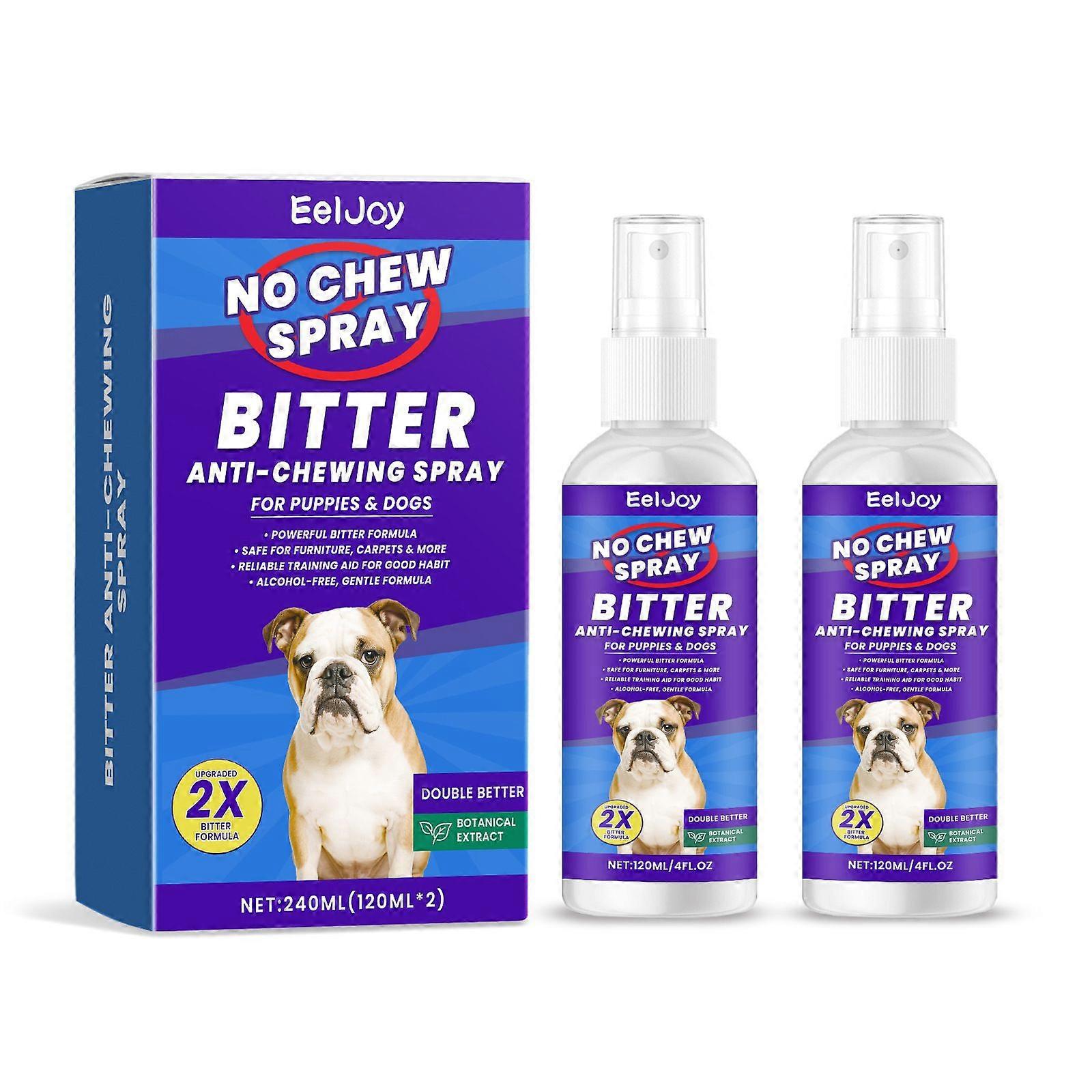 2 Pack No Chew Spray for Dogs, Bitter Apple Spray for Dogs Natural Training Aid for Dogs & Puppies, Stop from Chewing and Biting on Furniture, Shoes,