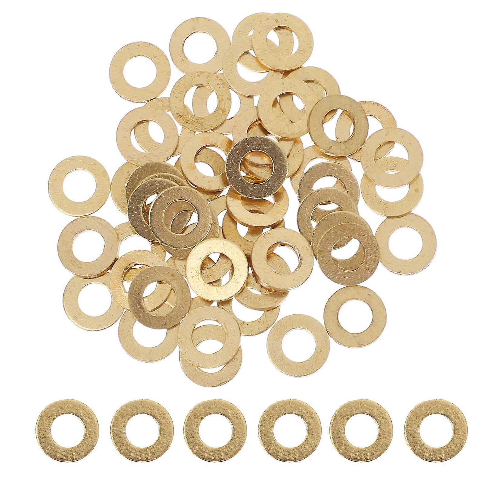 Pressure Distribution Brass Flat Washers Copper M5 10 1 0 Electrical Connections Construction Work 50Pcs