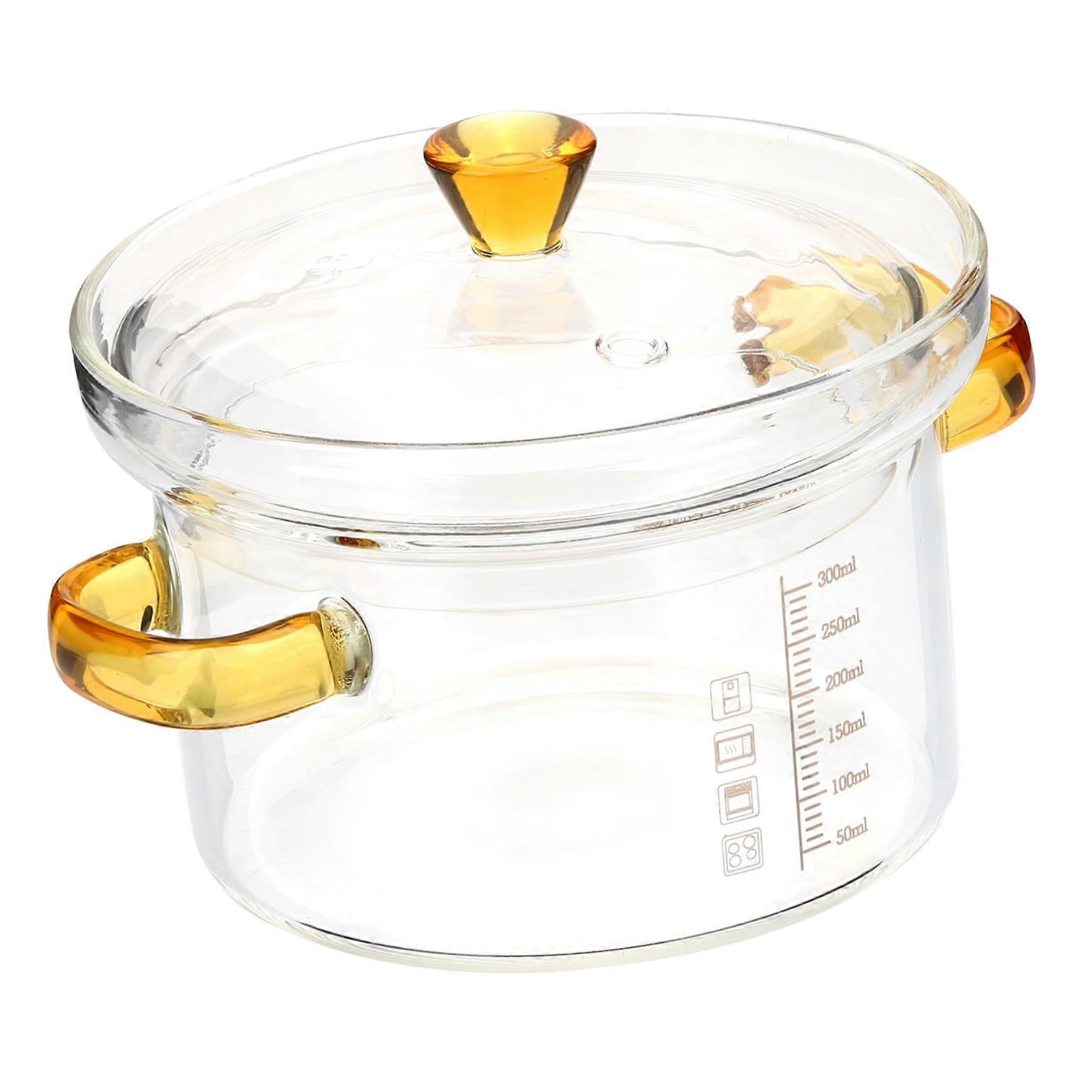 Steamed Egg Bowl Soup Bowl Steamed Bowl with Lid Container with Lid Stew Bowls Bowl with Lid Glass Transparent