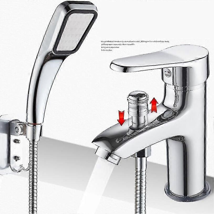 Robinet de douche Mitigeur Robinet de douche Chaud et froid Robinet à double usage à trou unique Alliage de bassin chaud et froid Robinet avec pomme de douche Douche Sing à double usage