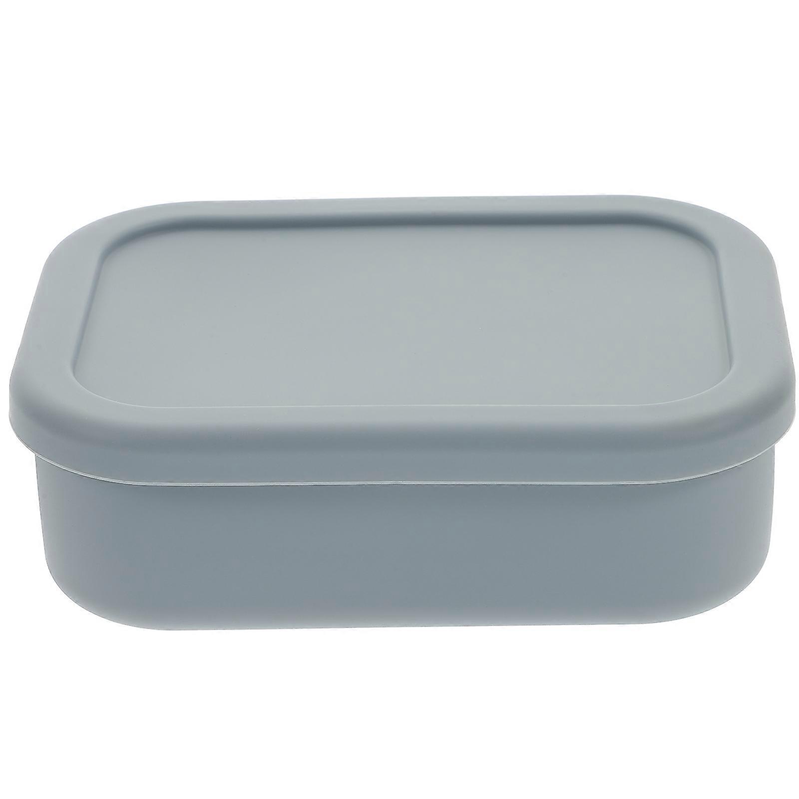 Fresh Keeping Sealed Box Rectangular Food Container For Travel Picnic Everyday Use 720ml Blue Silicone Leak-Proof 1Pcs
