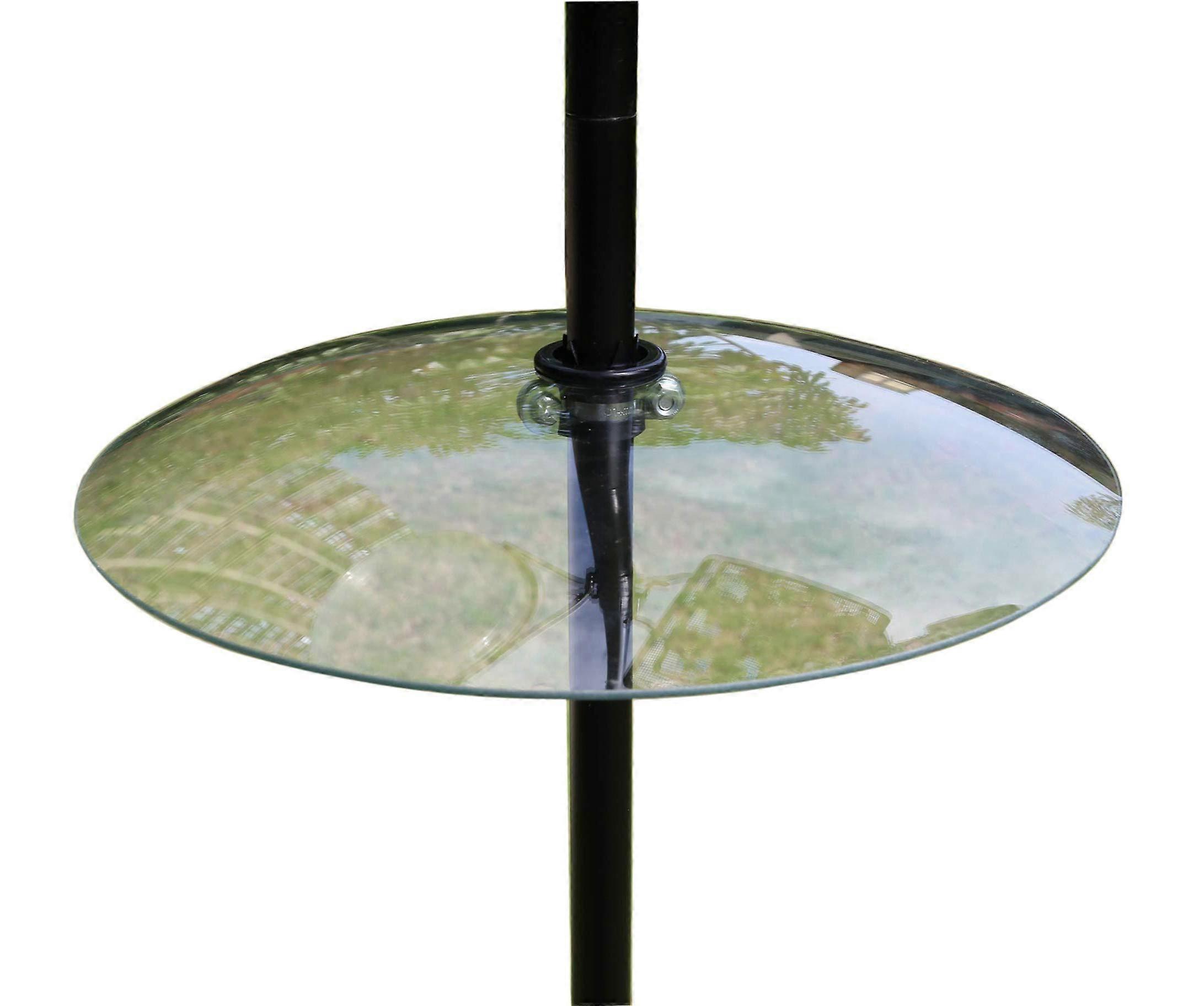 Two Way Squirrel Baffle and Weather Guard for Hanging or Perch Bird Feeder 13 1/2' Clear Glass
