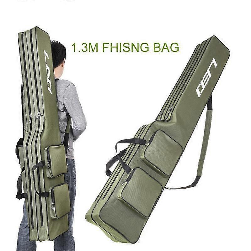 130cm Fishing Rod Bags Double Layer Large Capacity Foldable Sea Fishing Tackle Tools Storage Bag
