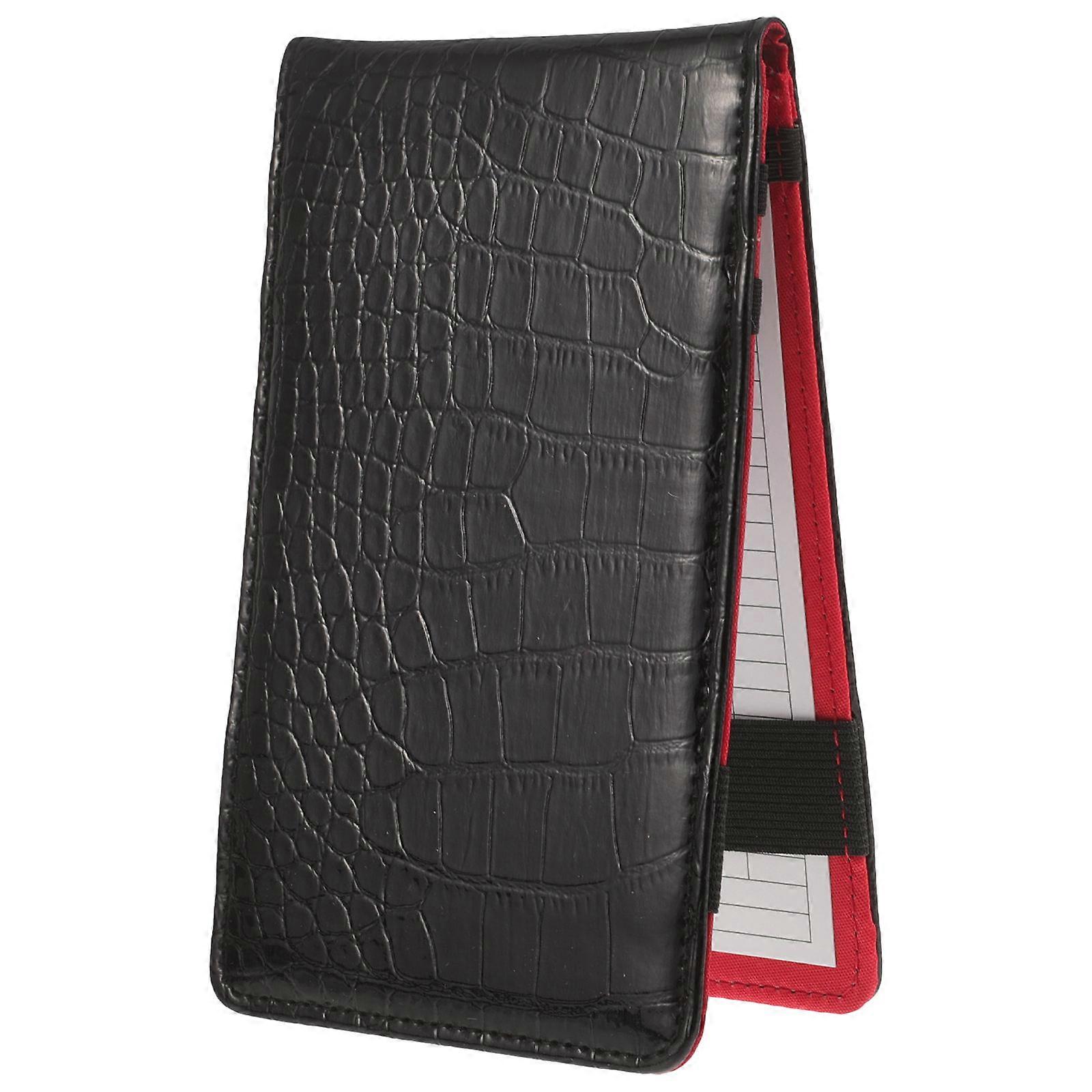 Golfs Score Notebook Classic Design Rectangular Shape Scorecard Holder For Golfers Black Pu Leather 1Pcs